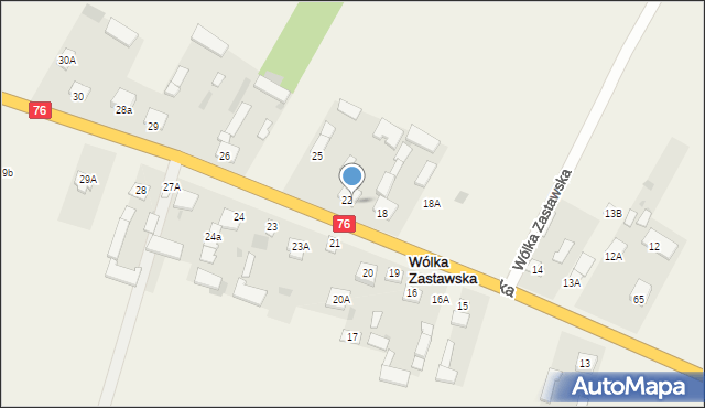 Wólka Zastawska, Wólka Zastawska, 22A, mapa Wólka Zastawska