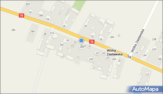 Wólka Zastawska, Wólka Zastawska, 23A, mapa Wólka Zastawska