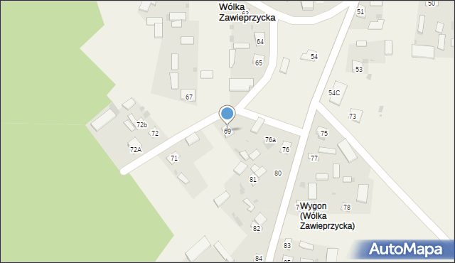 Wólka Zawieprzycka, Wólka Zawieprzycka, 69, mapa Wólka Zawieprzycka