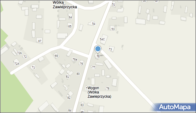 Wólka Zawieprzycka, Wólka Zawieprzycka, 75, mapa Wólka Zawieprzycka