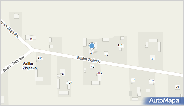Wólka Złojecka, Wólka Złojecka, 40, mapa Wólka Złojecka