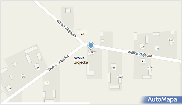 Wólka Złojecka, Wólka Złojecka, 43A, mapa Wólka Złojecka