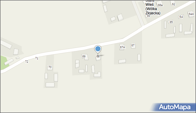 Wólka Złojecka, Wólka Złojecka, 68, mapa Wólka Złojecka