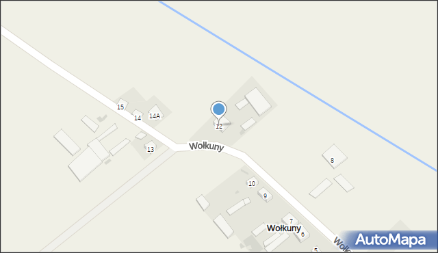 Wołkuny, Wołkuny, 12, mapa Wołkuny