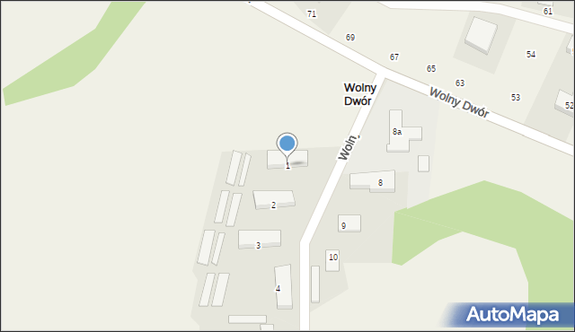 Wolny Dwór, Wolny Dwór, 1, mapa Wolny Dwór