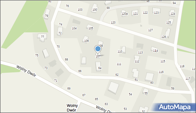 Wolny Dwór, Wolny Dwór, 107, mapa Wolny Dwór