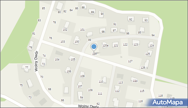 Wolny Dwór, Wolny Dwór, 120, mapa Wolny Dwór