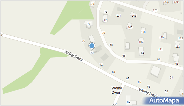 Wolny Dwór, Wolny Dwór, 73, mapa Wolny Dwór