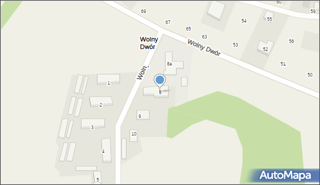 Wolny Dwór, Wolny Dwór, 8, mapa Wolny Dwór