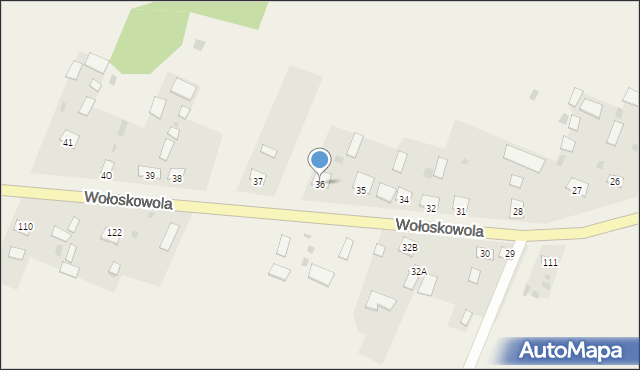 Wołoskowola, Wołoskowola, 36, mapa Wołoskowola