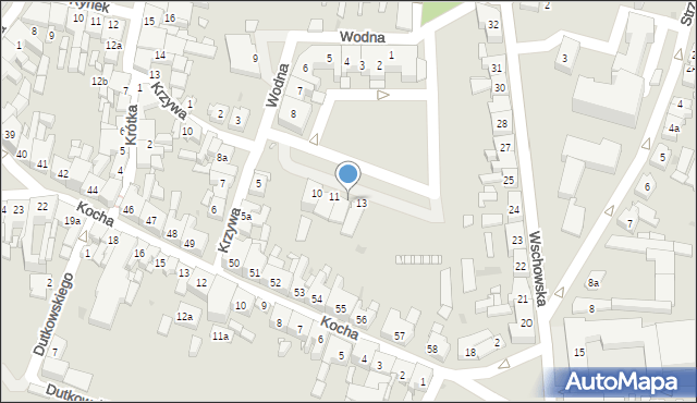 Wolsztyn, Wodna, 12, mapa Wolsztyn