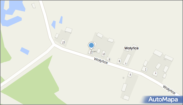 Wołyńce, Wołyńce, 12, mapa Wołyńce