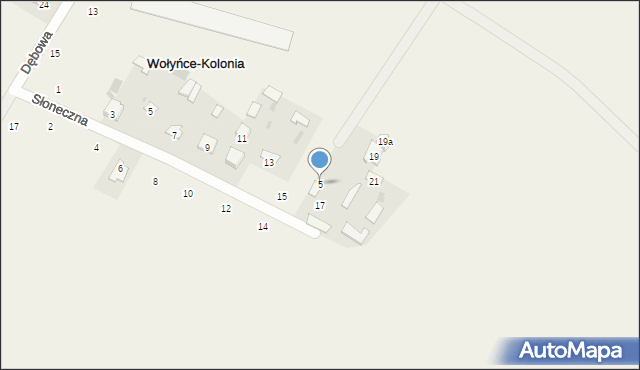 Wołyńce-Kolonia, Wołyńce-Kolonia, 5, mapa Wołyńce-Kolonia