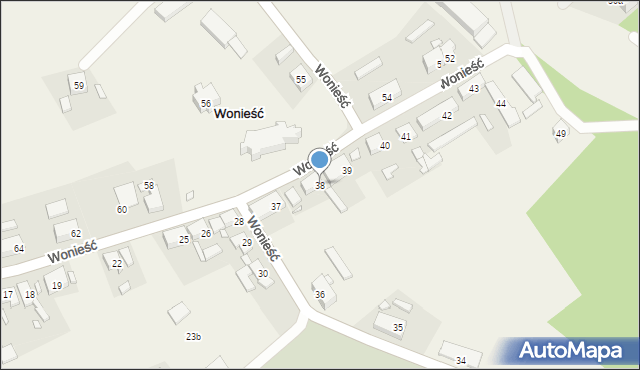 Wonieść, Wonieść, 38, mapa Wonieść