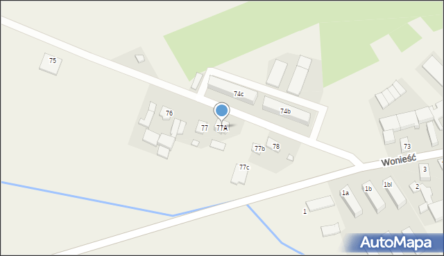 Wonieść, Wonieść, 77A, mapa Wonieść