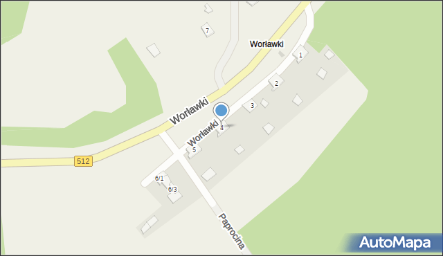 Worławki, Worławki, 4, mapa Worławki