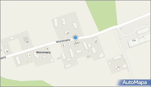 Woroniany, Woroniany, 11A, mapa Woroniany