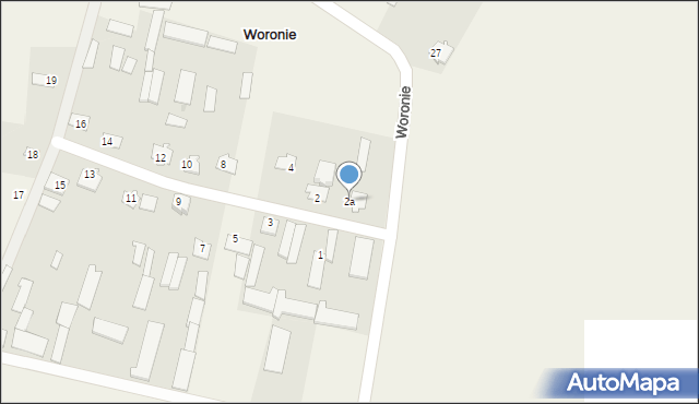 Woronie, Woronie, 2a, mapa Woronie