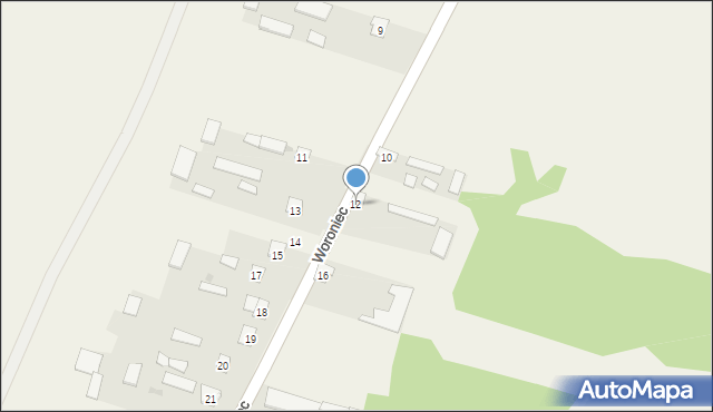 Woroniec, Woroniec, 12, mapa Woroniec