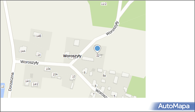 Woroszyły, Woroszyły, 12, mapa Woroszyły