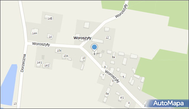 Woroszyły, Woroszyły, 9, mapa Woroszyły