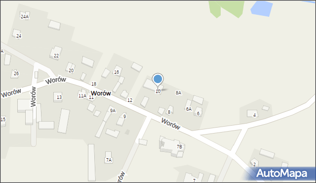 Worów, Worów, 10, mapa Worów