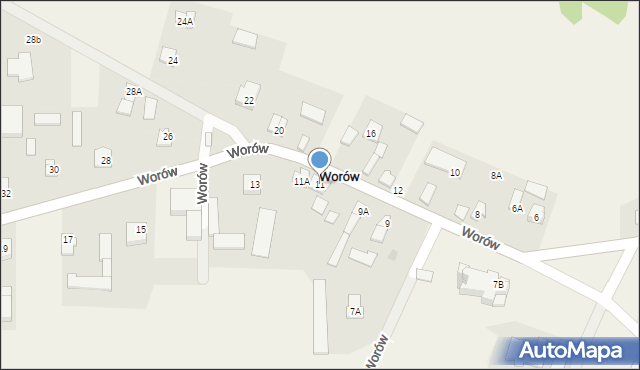 Worów, Worów, 11, mapa Worów