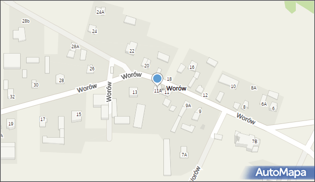 Worów, Worów, 11A, mapa Worów