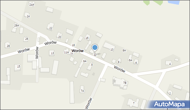 Worów, Worów, 12, mapa Worów