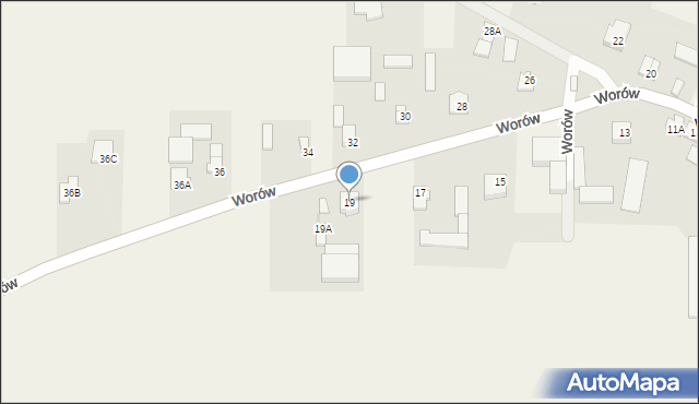 Worów, Worów, 19, mapa Worów