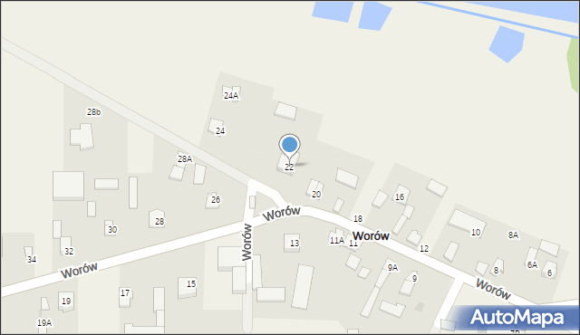 Worów, Worów, 22, mapa Worów