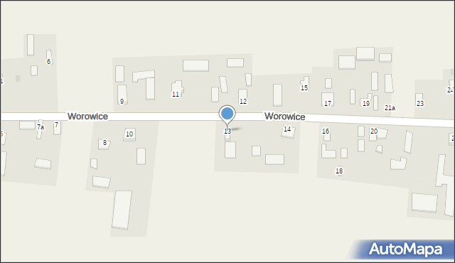 Worowice, Worowice, 13, mapa Worowice