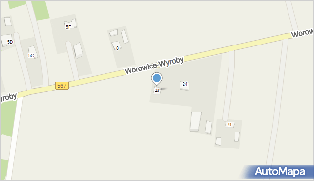 Worowice-Wyroby, Worowice-Wyroby, 23, mapa Worowice-Wyroby