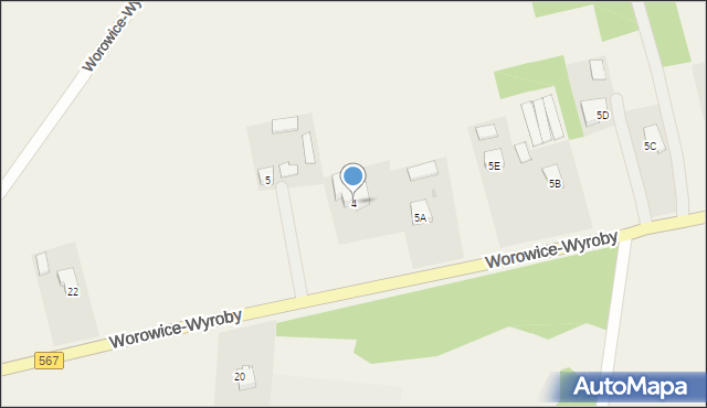 Worowice-Wyroby, Worowice-Wyroby, 4, mapa Worowice-Wyroby