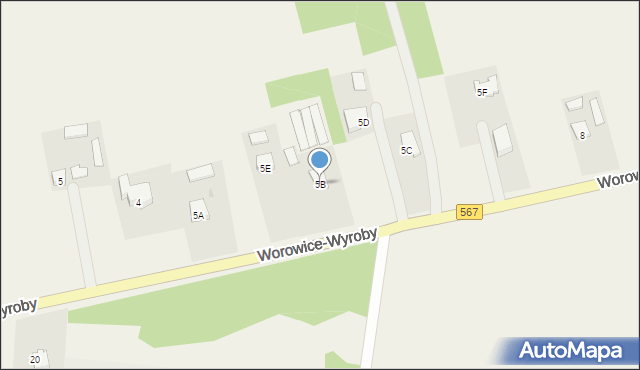 Worowice-Wyroby, Worowice-Wyroby, 5B, mapa Worowice-Wyroby