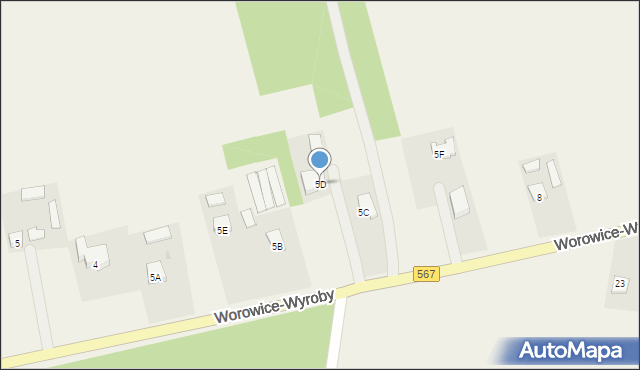 Worowice-Wyroby, Worowice-Wyroby, 5D, mapa Worowice-Wyroby