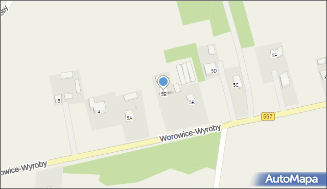 Worowice-Wyroby, Worowice-Wyroby, 5E, mapa Worowice-Wyroby