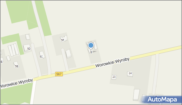 Worowice-Wyroby, Worowice-Wyroby, 8, mapa Worowice-Wyroby