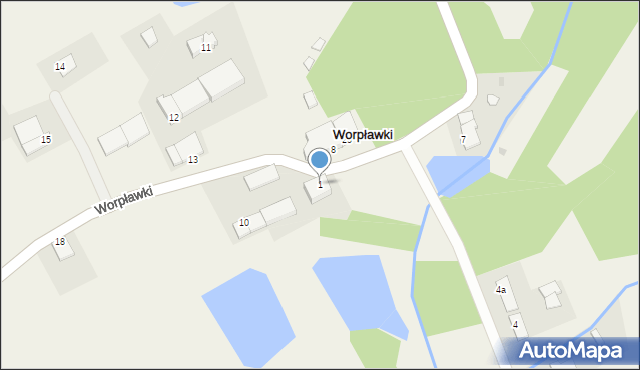 Worpławki, Worpławki, 1, mapa Worpławki