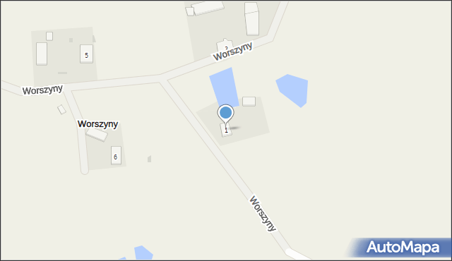 Worszyny, Worszyny, 1, mapa Worszyny