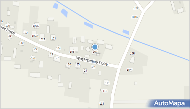 Woskrzenice Duże, Woskrzenice Duże, 108, mapa Woskrzenice Duże