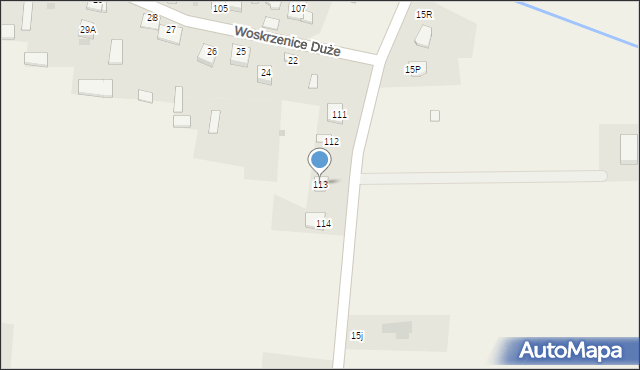 Woskrzenice Duże, Woskrzenice Duże, 113, mapa Woskrzenice Duże