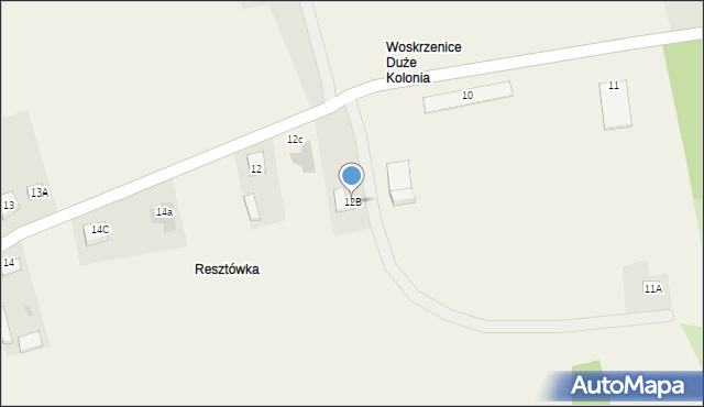 Woskrzenice Duże, Woskrzenice Duże, 12B, mapa Woskrzenice Duże