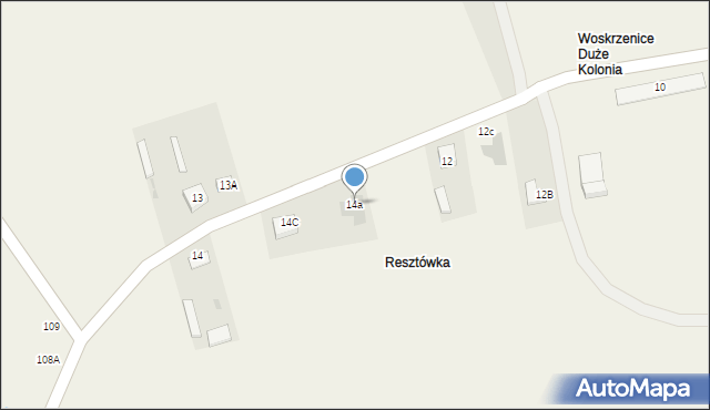 Woskrzenice Duże, Woskrzenice Duże, 14a, mapa Woskrzenice Duże