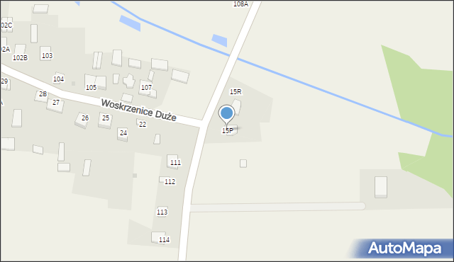 Woskrzenice Duże, Woskrzenice Duże, 15P, mapa Woskrzenice Duże
