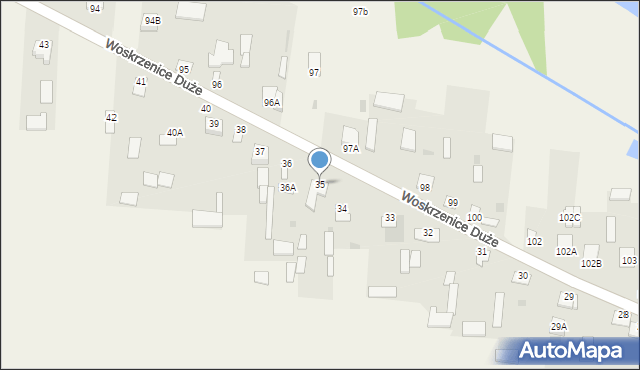 Woskrzenice Duże, Woskrzenice Duże, 35, mapa Woskrzenice Duże