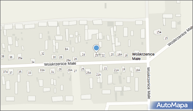 Woskrzenice Małe, Woskrzenice Małe, 23, mapa Woskrzenice Małe