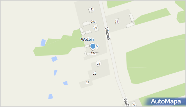 Woźbin, Woźbin, 25a, mapa Woźbin