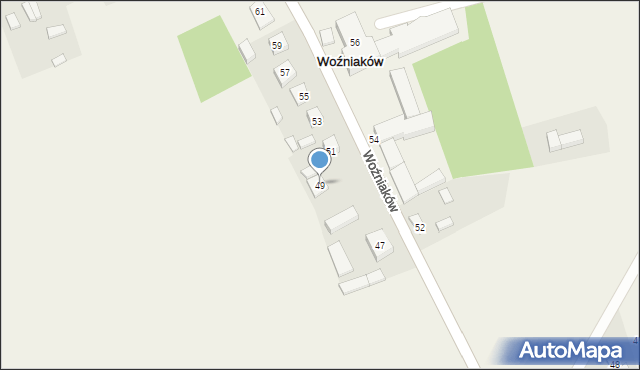 Woźniaków, Woźniaków, 49, mapa Woźniaków