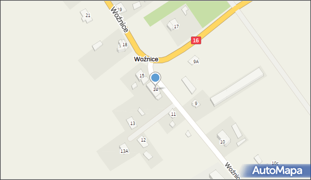 Woźnice, Woźnice, 14, mapa Woźnice